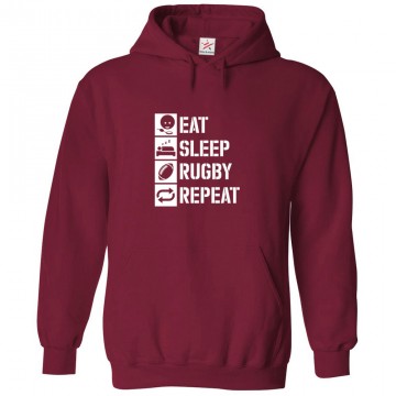 Eat Sleep Rugby Repeat Classic Unisex Kids and Adults Pullover Hoodie Eat Sleep Rugby Repeat Classic Unisex Kids and Adults Pullover Hoodie